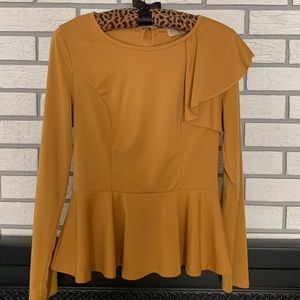 Yellow peplum top